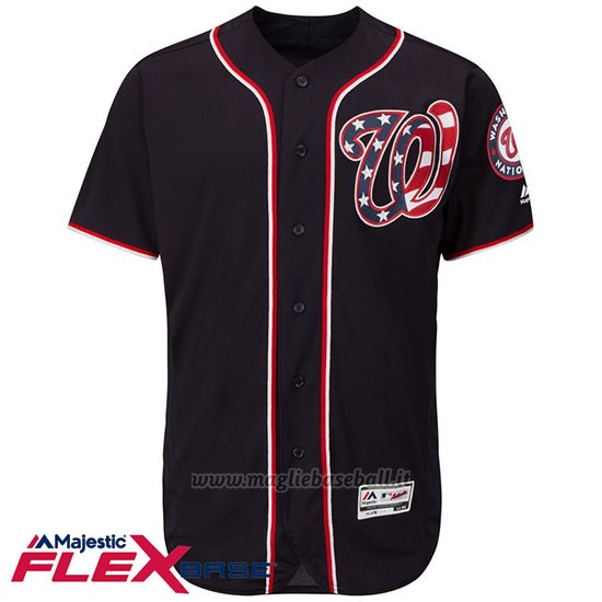 Maglia Baseball Uomo Washington Nationals Blank Blu Flex Base Autentico Collezione